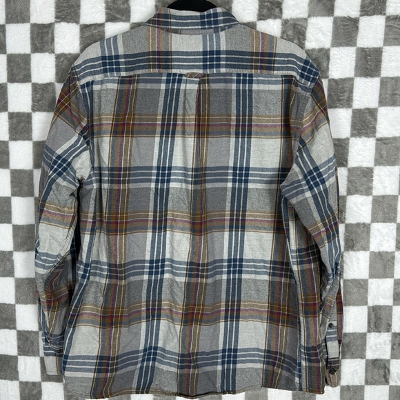 Eddie Bauer Men’s Flannel Long Sleeve XL gray blue brown - Picture 6 of 6